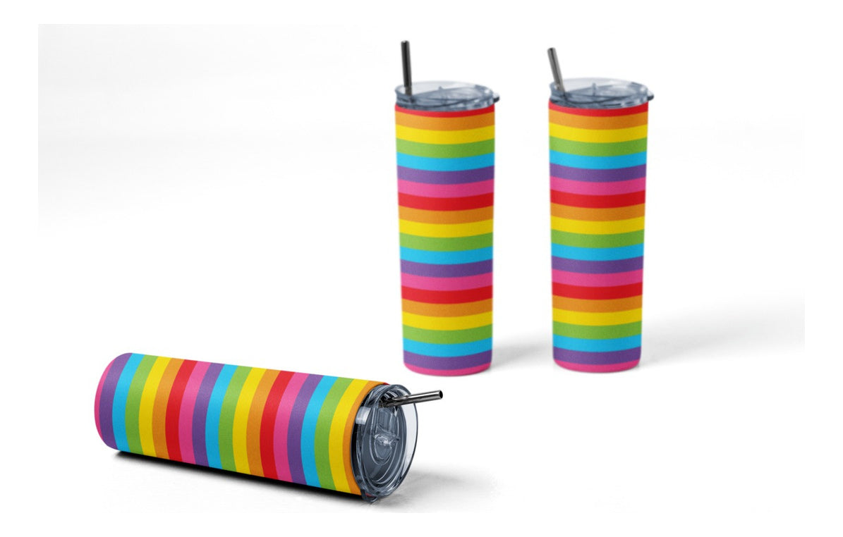 Termo Botella Térmica De Acero Inoxidable Arcoiris Retro