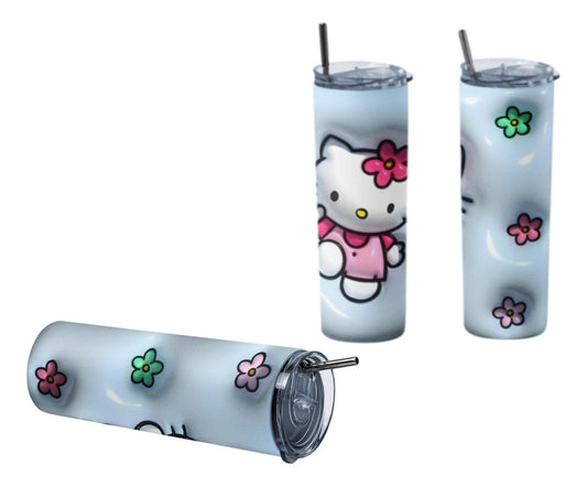 Termo Botella Térmica Tumbler Hello Kitty Flores