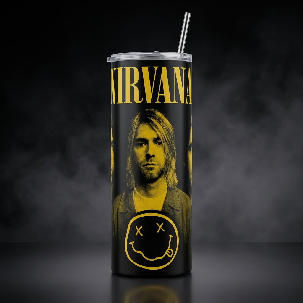 Termos Botella De Agua Nirvana Acero Inoxidable De 600 ML Musica