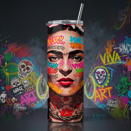 Termo Botella Térmica De Frida Kahlo Mujer Mexicana Pintora De 600 ML