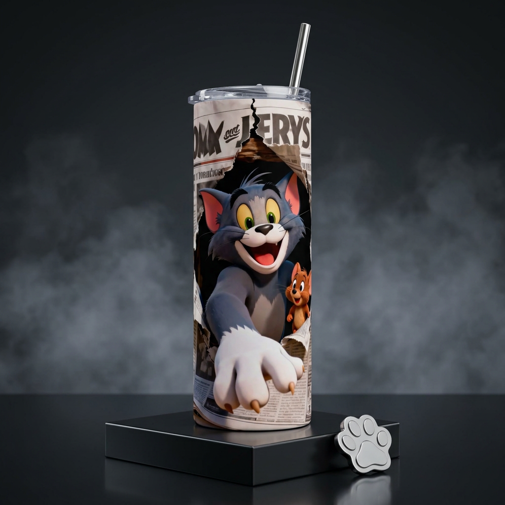 Termos Botella De Agua Tom Y Jerry Tumbler Fans Regalos