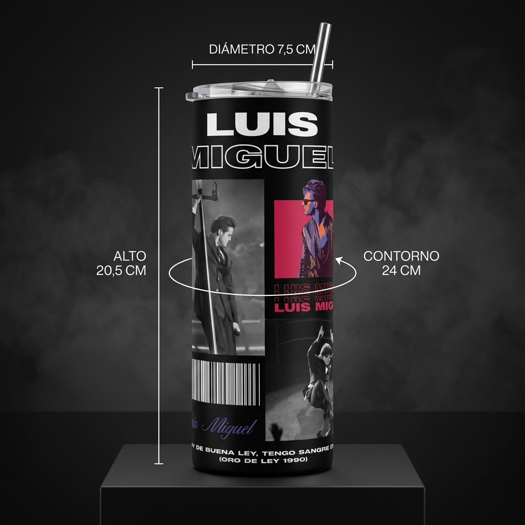 Termos Botella De Agua De Luis Miguel De Acero Inoxidable De 600 ML El Sol de Mexico