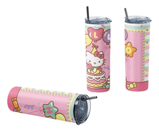 Termo Botella Térmica Tumbler Hello Kitty Happy Birthday