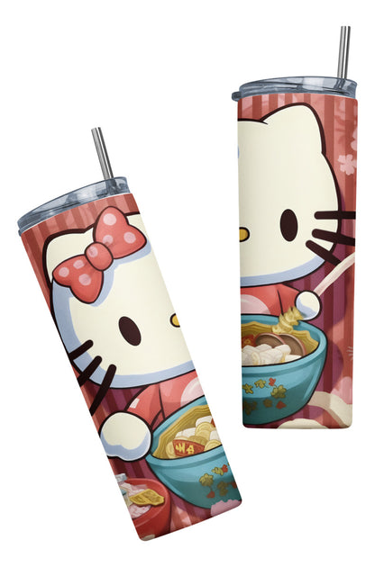 Termo Botella Térmica Tumbler Hello Kitty Comiendo