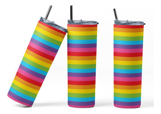 Termo Botella Agua Terminca Acero Inoxidable Arcoiris Retro