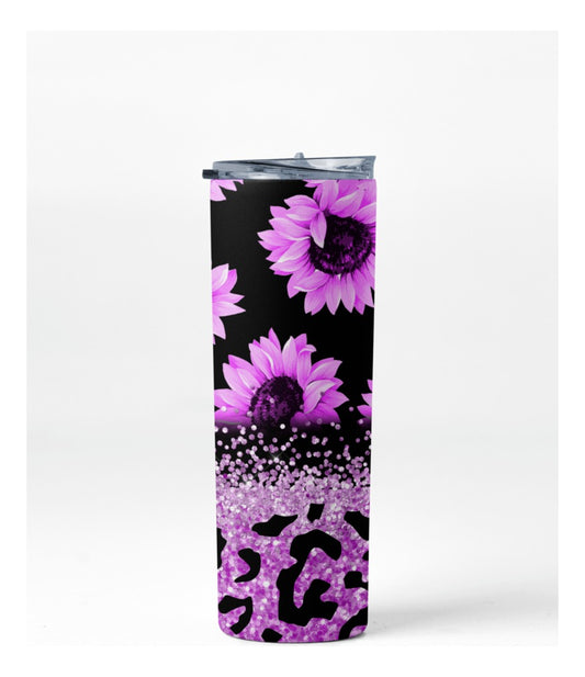 Termo Botella Térmica De Acero Inoxidable Flor Morada