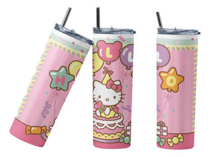 Termo Botella Térmica Tumbler Hello Kitty Happy Birthday