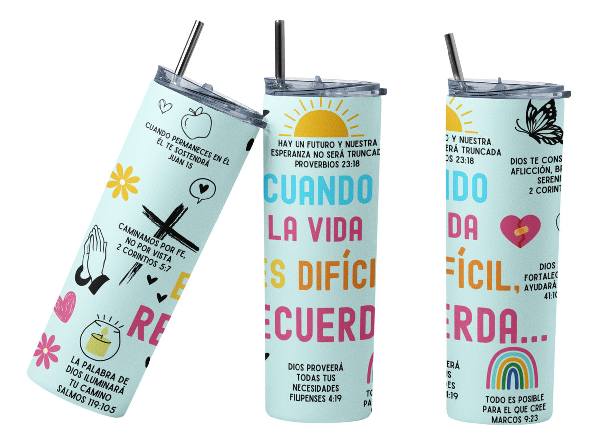 Termo Botella Térmica Cristiano Con Versículos Bíblicos Evan