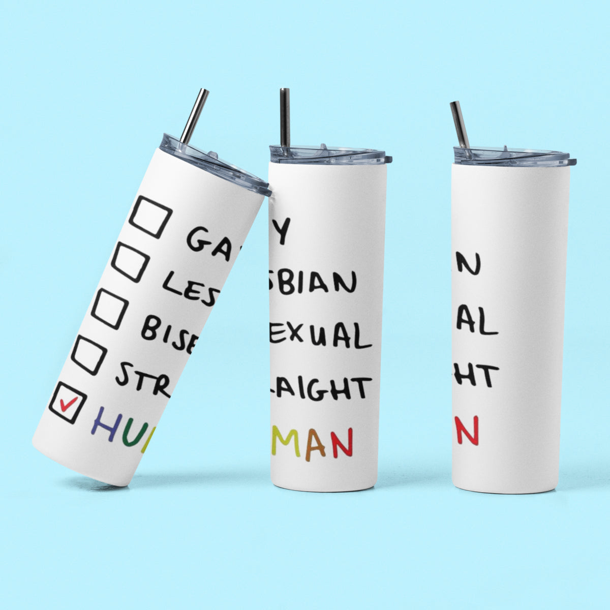 Termo Botella Térmica Orgullo Lgtb Arcoiris Lgbtiq Human
