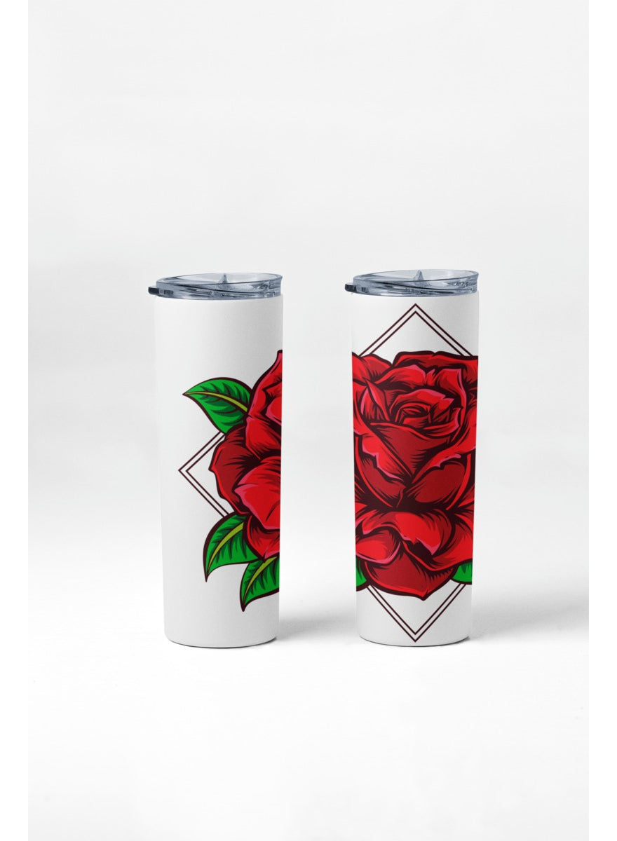 Termo Botella Agua Terminca Acero Inoxidable Rosa Roja