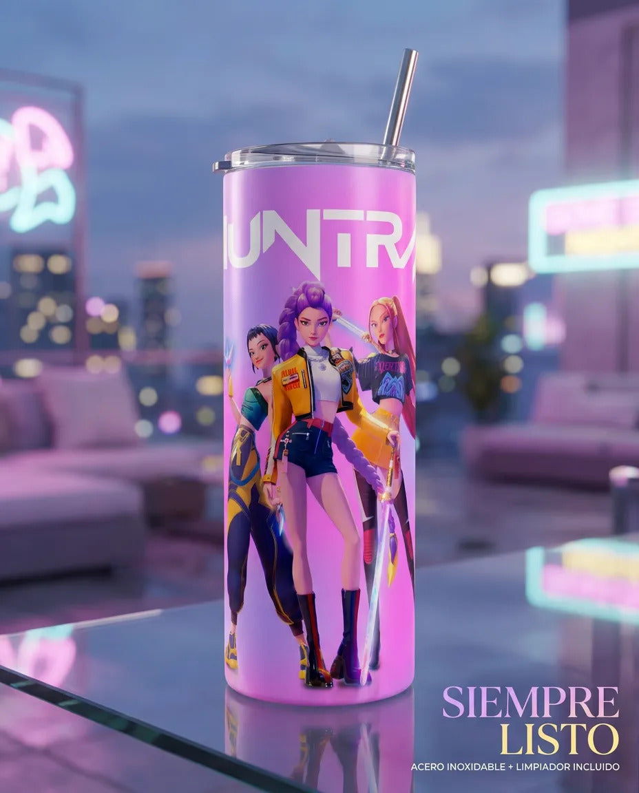 Termo Botella Térmica K-pop Demon Hunters Rumi Zoey Mira Mus