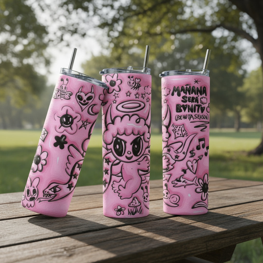 Termo Botella Térmica 600 Ml La Bichota Karol G 3d Season