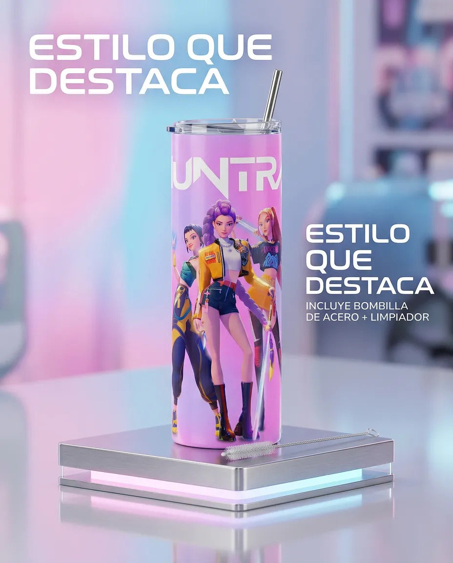 Termo Botella Térmica K-pop Demon Hunters Rumi Zoey Mira Mus