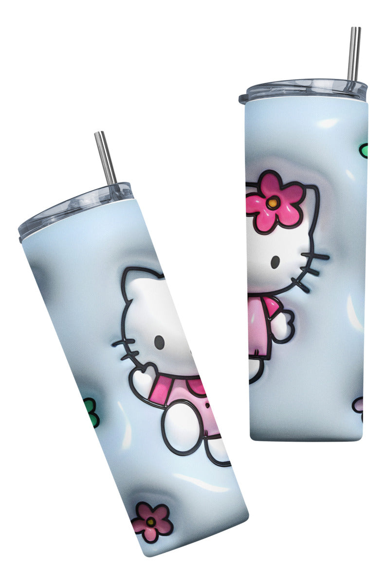 Termo Botella Térmica Tumbler Hello Kitty Flores