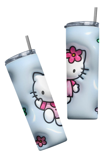 Termo Botella Térmica Tumbler Hello Kitty Flores