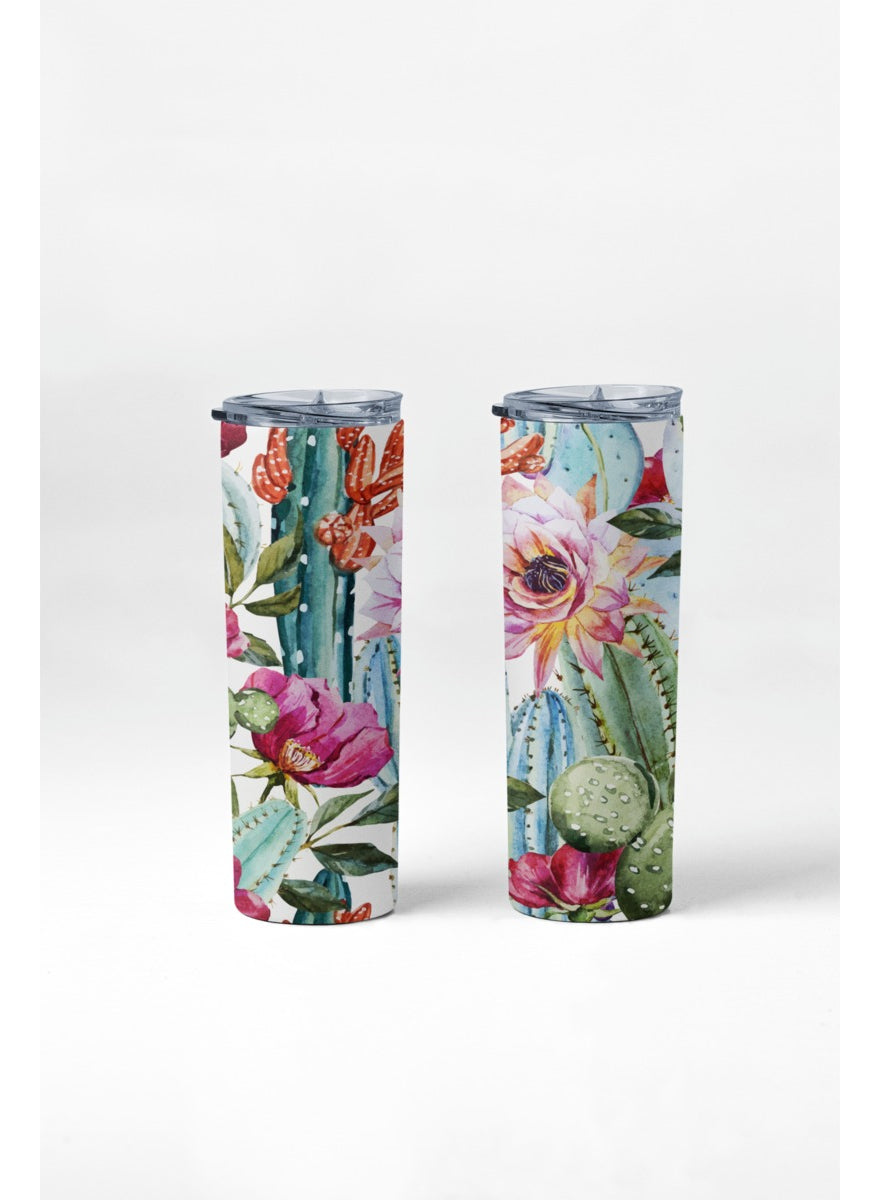 Termo Botella Térmica De Acero Inoxidable Flores Femenino