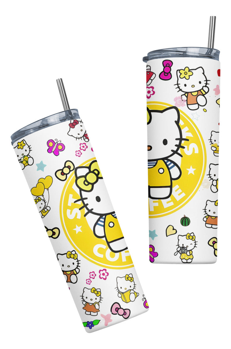 Termo Botella Térmica Tumbler Hello Kitty Coffee Amarillo
