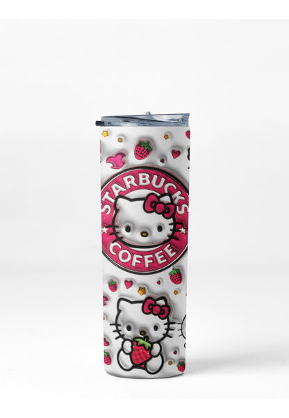 Termo Botella Térmica Tumbler Hello Kitty Coffee Blanco