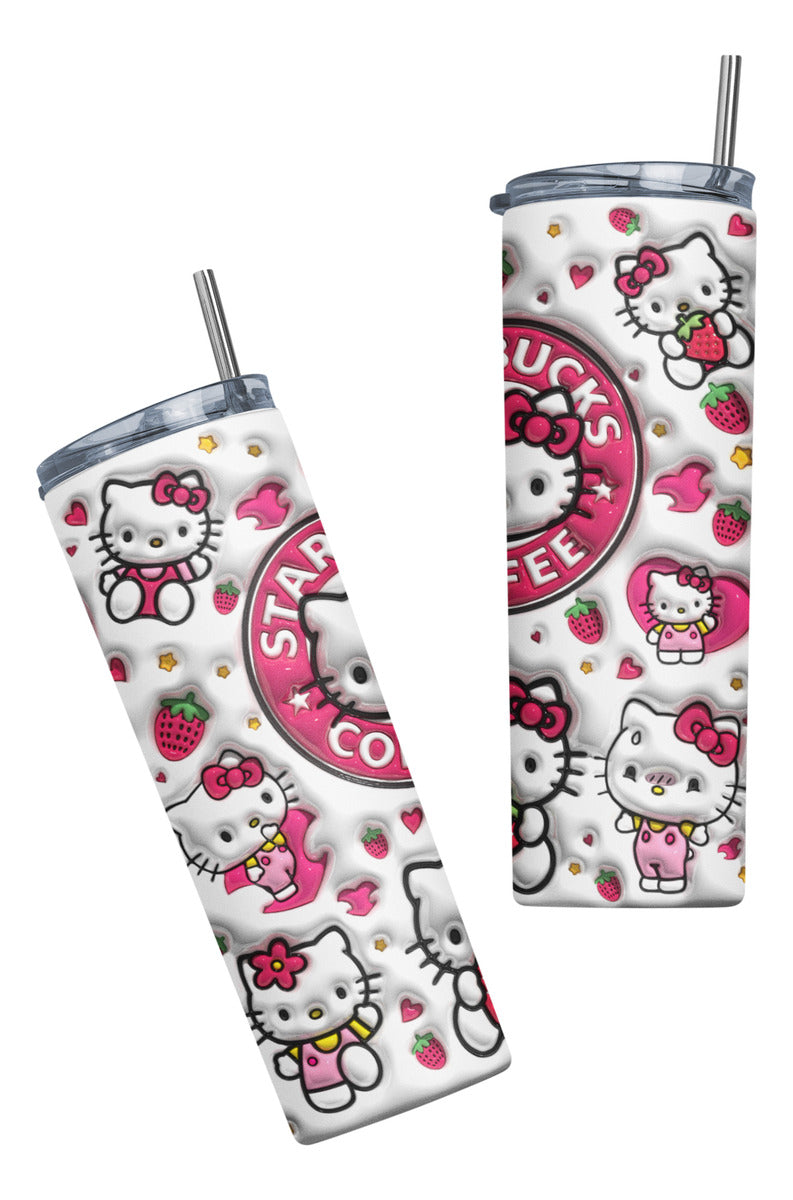 Termo Botella Térmica Tumbler Hello Kitty Coffee Blanco