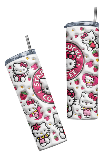 Termo Botella Térmica Tumbler Hello Kitty Coffee Blanco