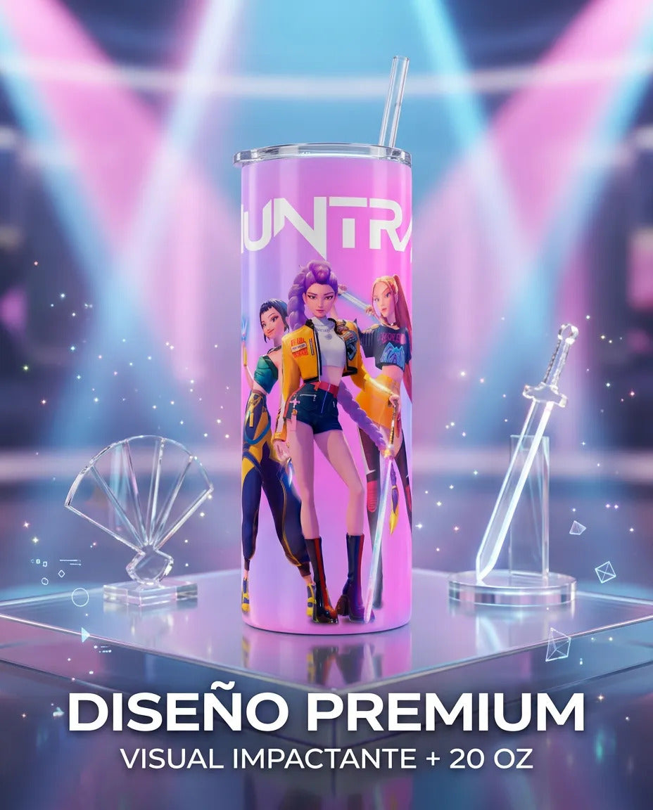 Termo Botella Térmica K-pop Demon Hunters Rumi Zoey Mira Mus