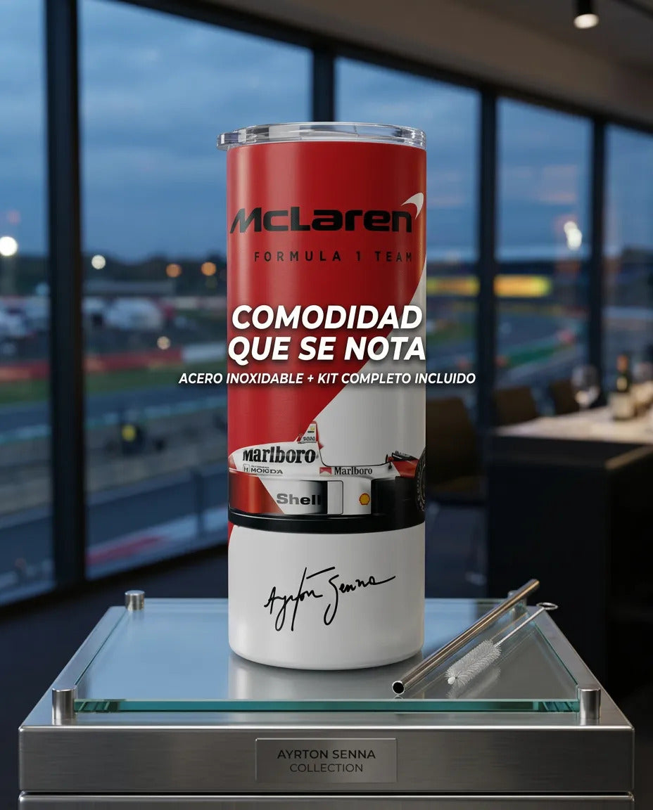 Termo Botella Térmica F1 Auto Ayrton Senna Carrera Formula 1