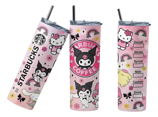 Termo Botella Térmica Tumbler Kuromi Hello Kitty