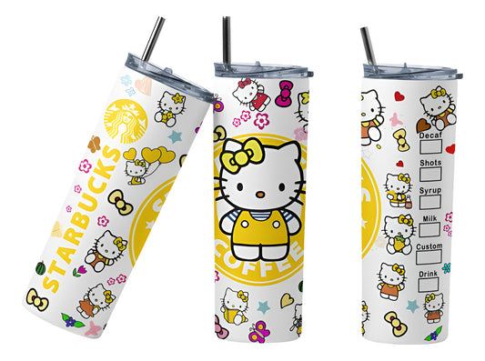 Termo Botella Térmica Tumbler Hello Kitty Coffee Amarillo