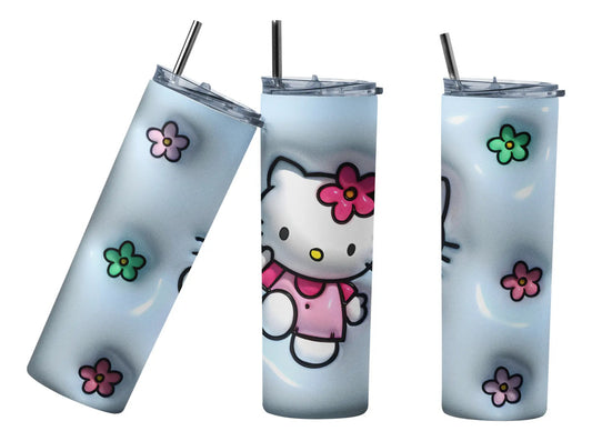 Termo Botella Térmica Tumbler Hello Kitty Flores