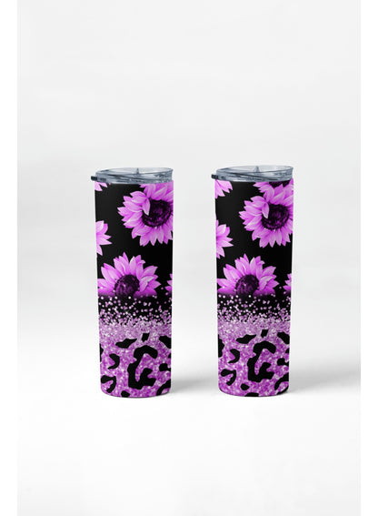 Termo Botella Agua Terminca Acero Inoxidable Flor Morada