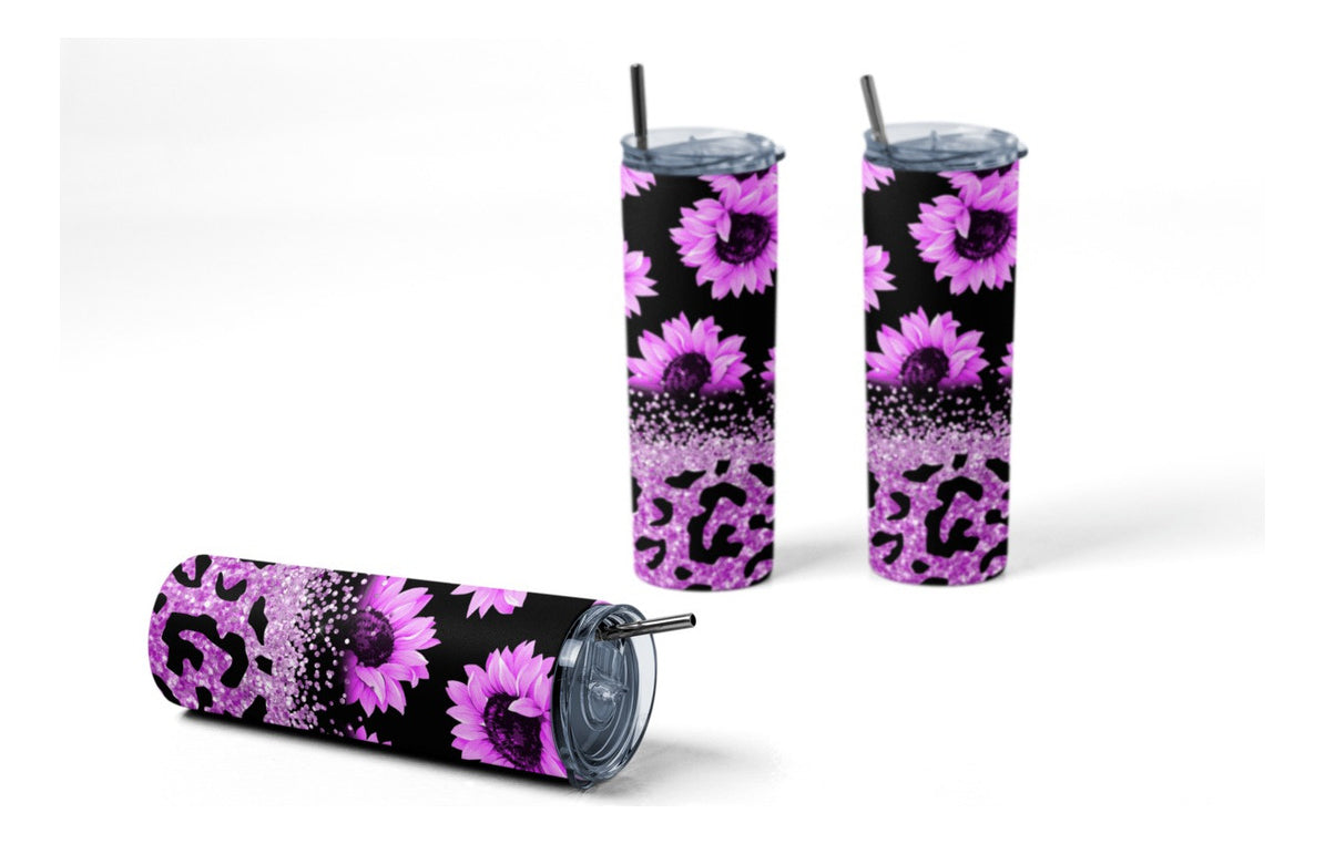 Termo Botella Agua Terminca Acero Inoxidable Flor Morada