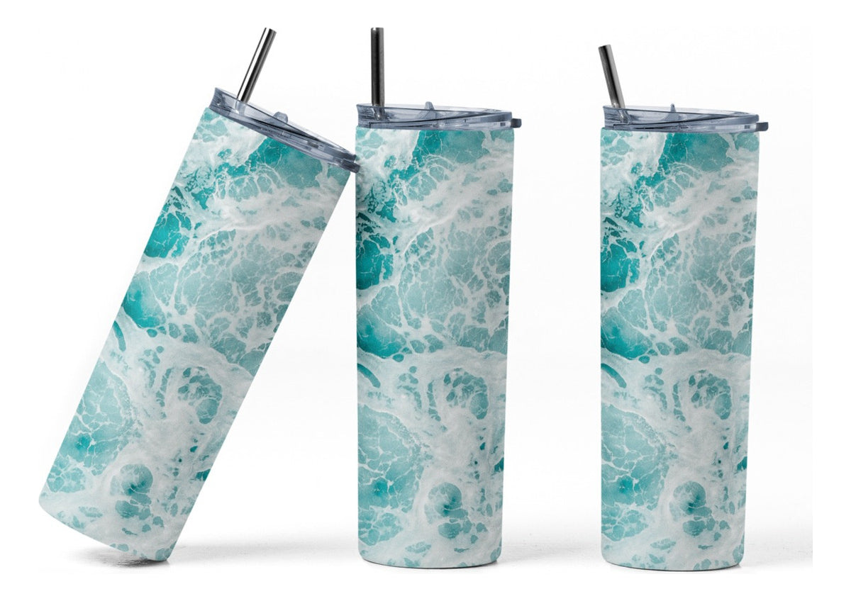 Termo Botella Agua Terminca Acero Inoxidable Diseño Mar Olas