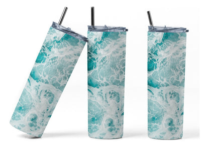 Termo Botella Agua Terminca Acero Inoxidable Diseño Mar Olas
