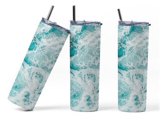 Termo Botella Agua Terminca Acero Inoxidable Diseño Mar Olas