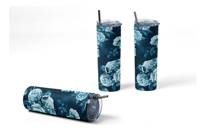 Termo Botella Agua Terminca Acero Inoxidable Rosas Blancas