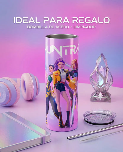 Termo Botella Térmica K-pop Demon Hunters Rumi Zoey Mira Mus