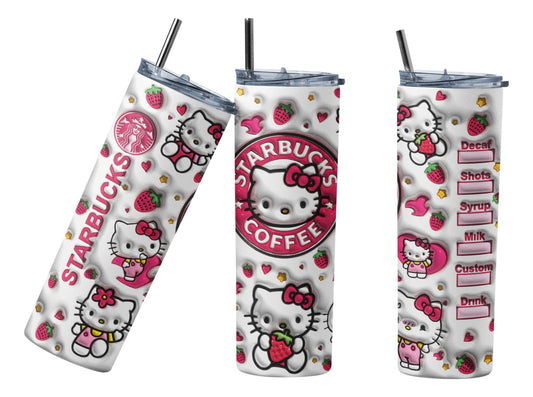 Termo Botella Térmica Tumbler Hello Kitty Coffee Blanco