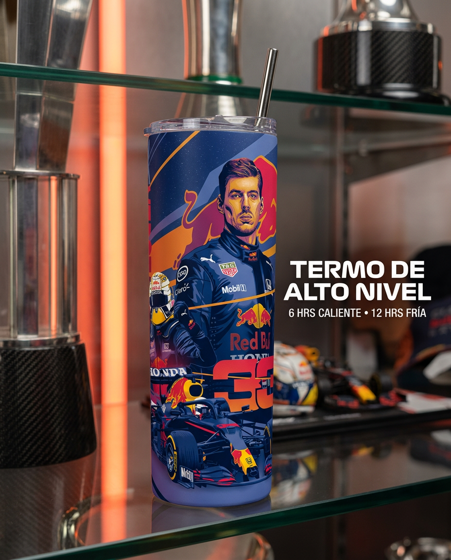 Termo Botella Térmica Formula 1 Auto Max Verstappen F1