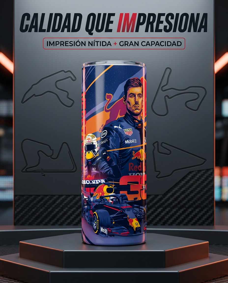 Termo Botella Térmica Formula 1 Auto Max Verstappen F1