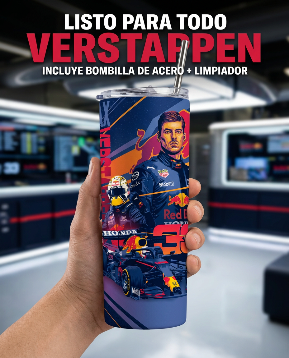 Termo Botella Térmica Formula 1 Auto Max Verstappen F1