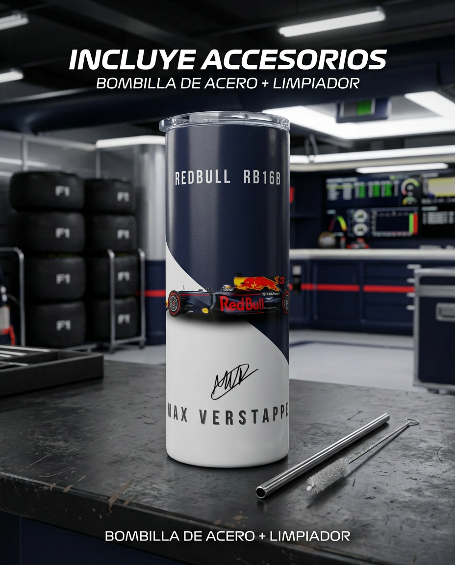 Termo Botella Térmica Red Bull Racing RB16 Max Verstappen F1 | Merch Fórmula 1