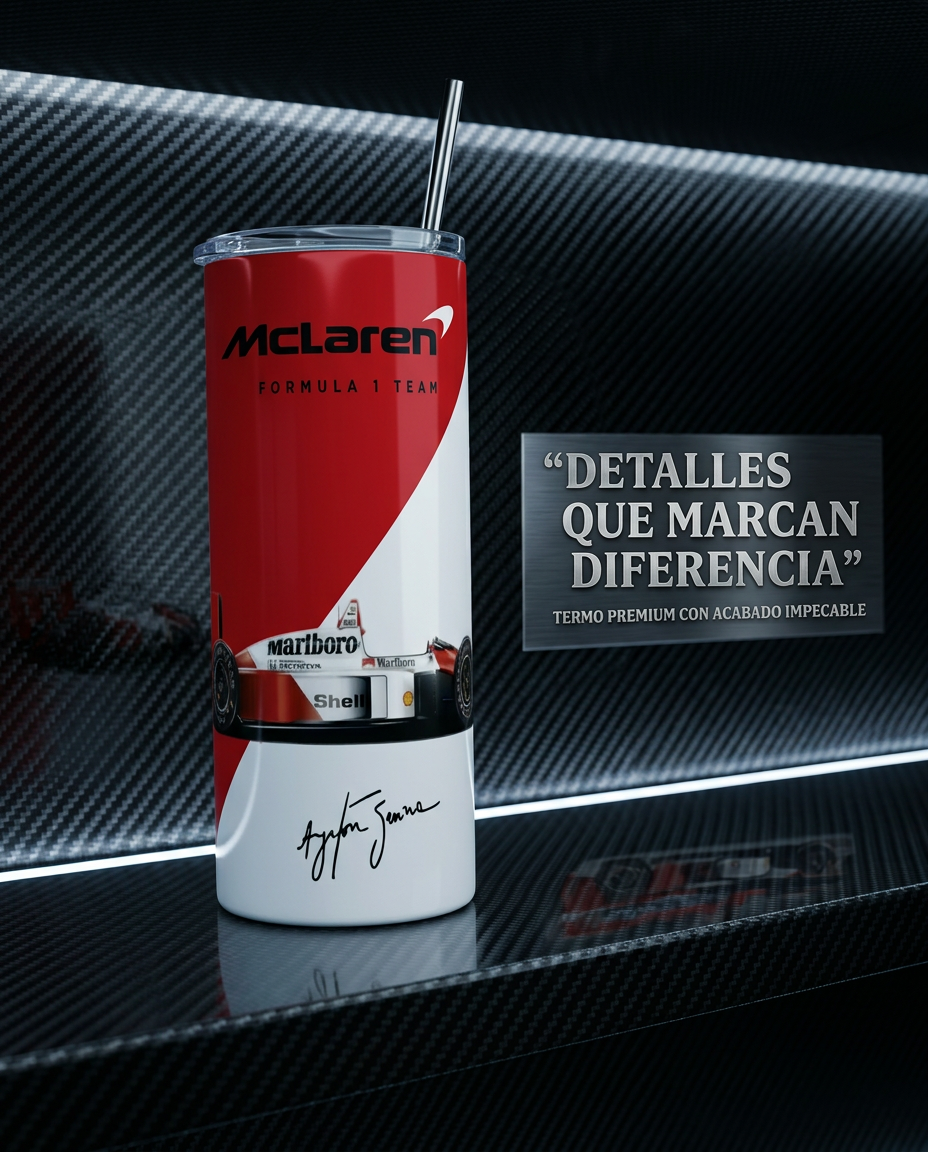 Termo Botella Térmica F1 Auto Ayrton Senna Carrera Formula 1