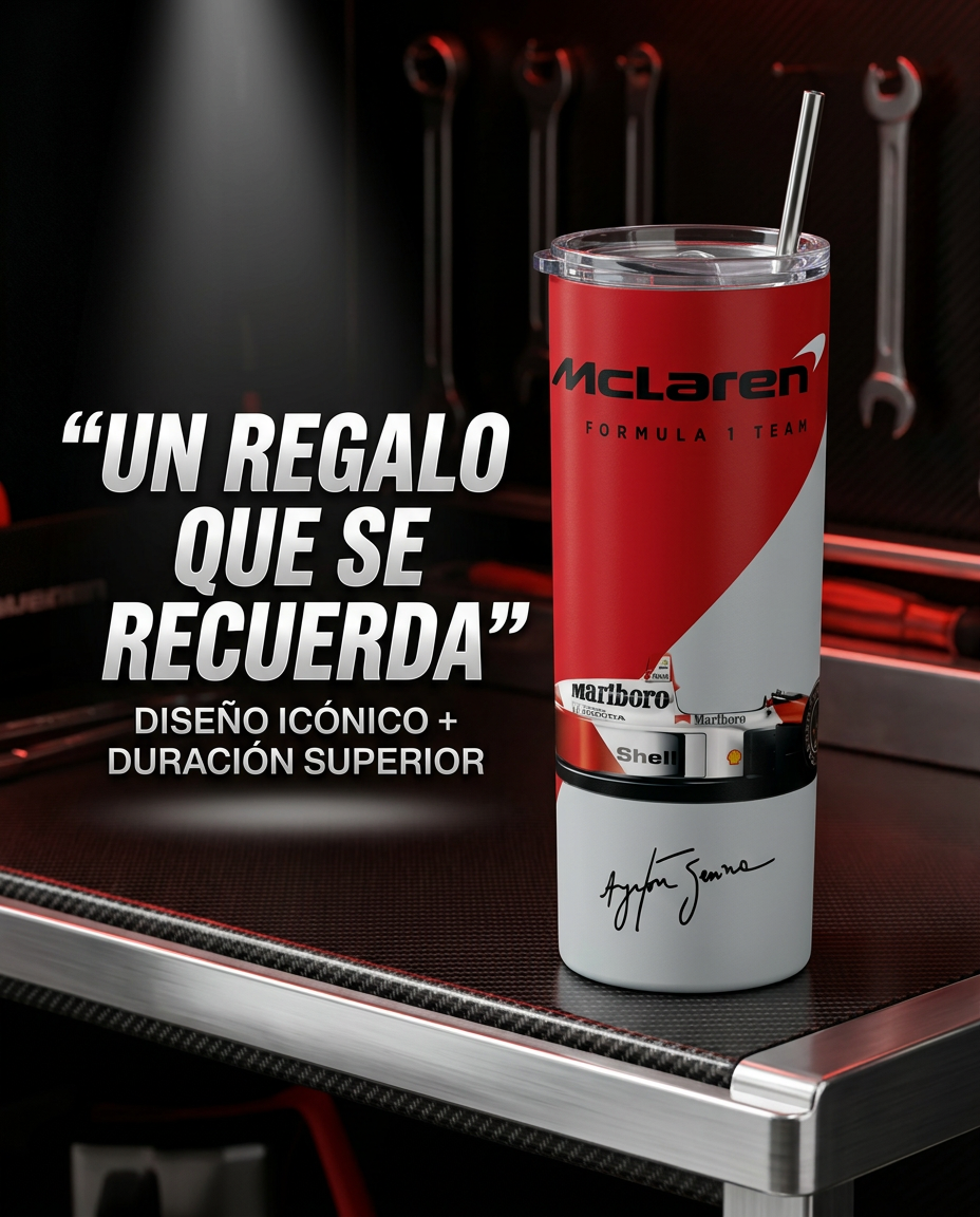Termo Botella Térmica F1 Auto Ayrton Senna Carrera Formula 1