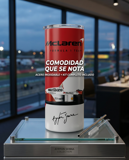 Termo Botella Térmica F1 Auto Ayrton Senna Carrera Formula 1