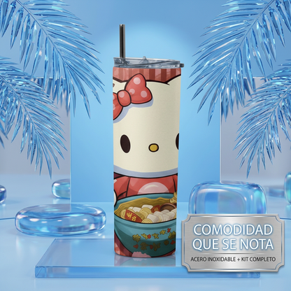 Termo Botella Térmica Tumbler Hello Kitty Comiendo