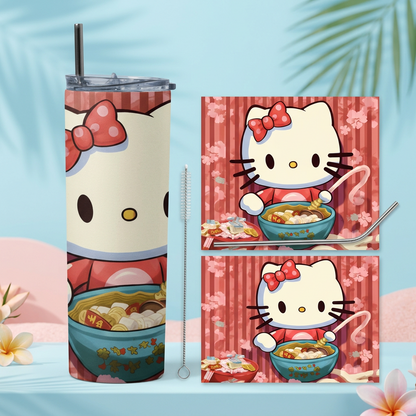 Termo Botella Térmica Tumbler Hello Kitty Comiendo