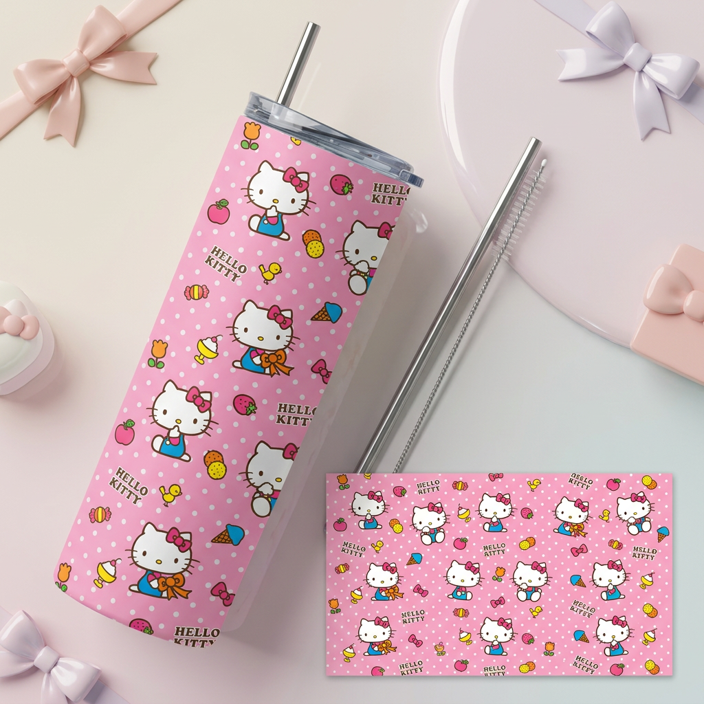 Termo Botella Térmica Tumbler Hello Kitty Collage