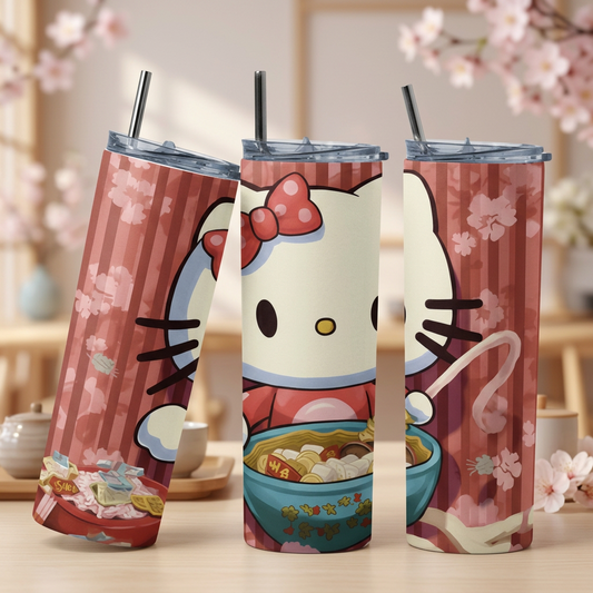 Termo Botella Térmica Tumbler Hello Kitty Comiendo