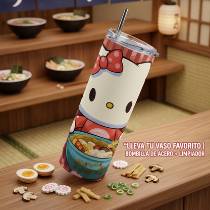 Termo Botella Térmica Tumbler Hello Kitty Comiendo