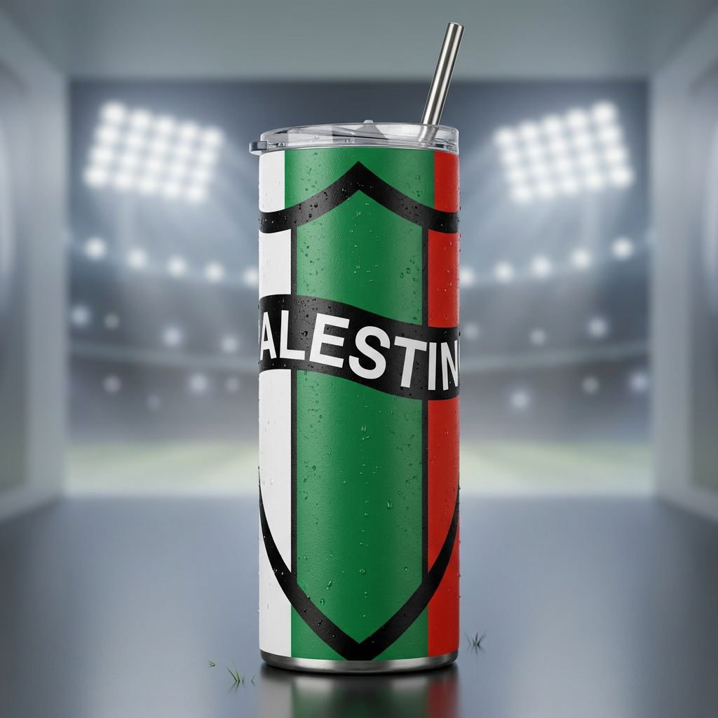 Termo Botella Térmica De Palestino Tino-Tino Los Árabes Futbol